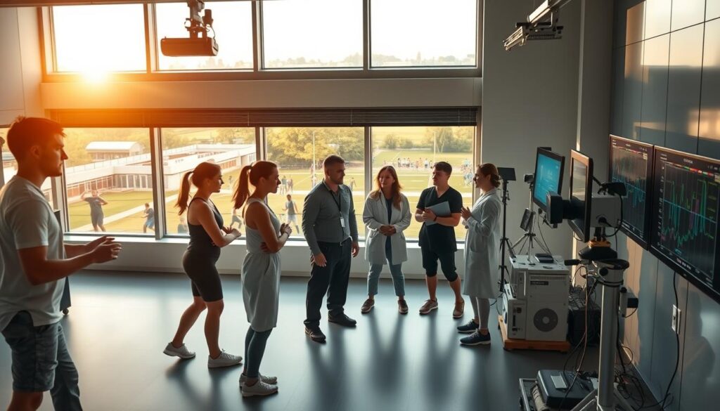 university researchers conducting sports health study university researchers conducting sports health study